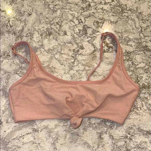 🩱 Frankies Bikinis Ribbed Knot Front Bikini Top – Size Large - Picture 1 of 3